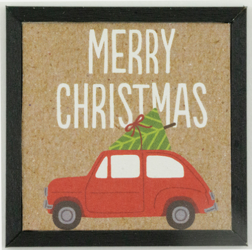Christmas Car with Tree Picture, 1 Piece